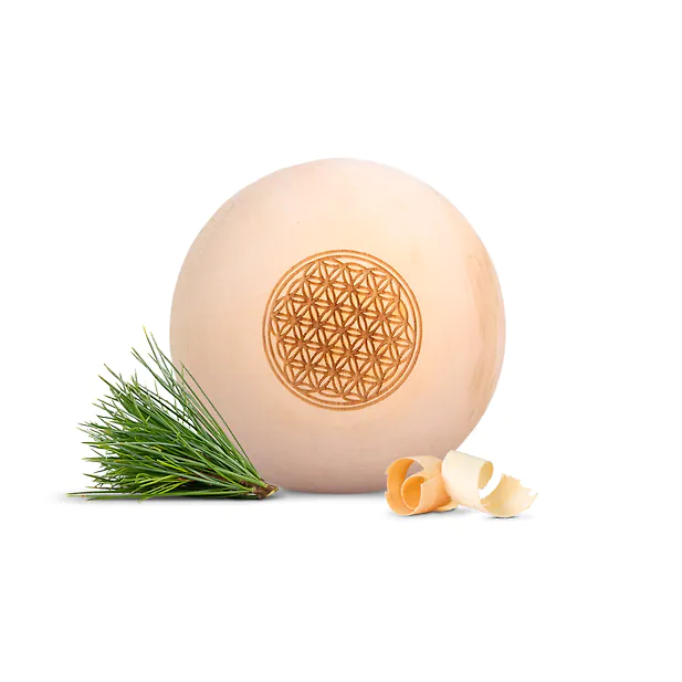 Zirbenkugel (7cm) "Blume des Lebens"