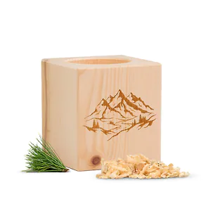 ZirbenW&uuml;rfel | Alpenlandschaft | 7x7x8cm + 10g Zirbensp&auml;ne