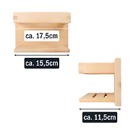 ZIRBELINO&reg; Duschablage aus Zirbenholz, ohne Bohren | mit 2 Ablaufrillen | sel...