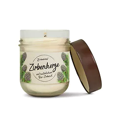 ZirbenKerze mit Zirbenduft | handgemachte Kerze | bis zu 36 Stunden Brenndauer