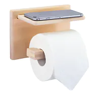 ZIRBELINO&reg; Toilettenpapierhalter aus Zirbenholz, ohne Bohren | selbstklebende...