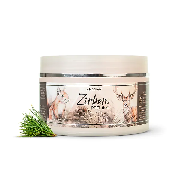 Zirbenpeeling 250ml im Tiegel | Sanftes Peeling f&uuml;r K&ouml;rper, H&auml;nde & Gesic...