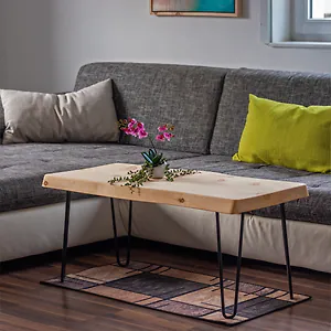 Zirbelino&reg; Couchtisch aus Zirbe mit HAIRPIN LEGS | 2-teilig (Tischplatte + 4x...