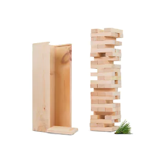 ZirbenWackelturm, Spielturm | 60 Bausteine | 7,5x2,5x1,5 cm je Baustein | 30c...
