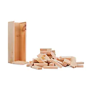 ZirbenWackelturm, Spielturm | 60 Bausteine | 7,5x2,5x1,5 cm je Baustein | 30c...