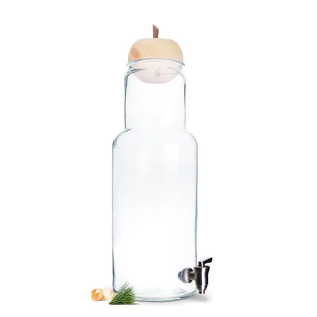 XXL Getr&auml;nkespender "Bottle+" (7,5 Liter) mit ZirbenApfel (10cm)