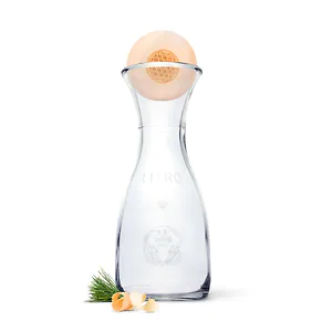 Zirbenkugel (7cm) "Blume des Lebens" + Wasserkaraffe Misura (1 Liter)