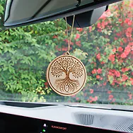 Zirbenholz Autoduft-Anh&auml;nger | 6cm | "Baum des Lebens" - zweiseitig...