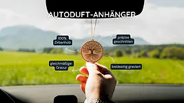 Zirbenholz Autoduft-Anh&auml;nger | 6cm | "Baum des Lebens" - zweiseitig...