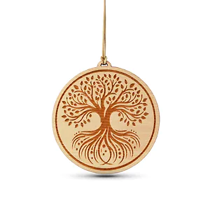 Zirbenholz Autoduft-Anh&auml;nger | 6cm | "Baum des Lebens" - zweiseitig...