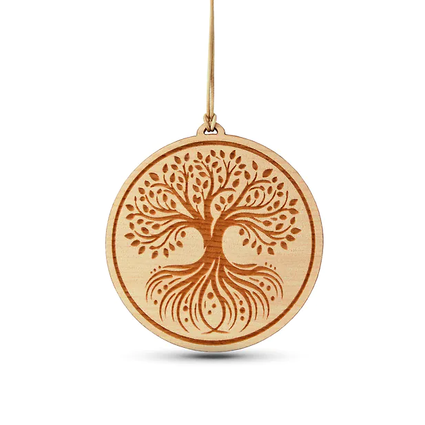 Zirbenholz Autoduft-Anh&auml;nger | 6cm | "Baum des Lebens" - zweiseitig...
