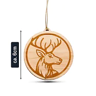 Zirbenholz Autoduft-Anh&auml;nger | 6cm | "Hirsch" - zweiseitig graviert