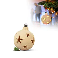 Christbaumkugel mit LED-Beleuchtung | 7cm Durchmesser | Deko f&uuml;r Weihnachten