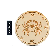 Zirbenholz Untersetzer | Sternzeichen KREBS | 9cm ⌀ Holzuntersetzer f&uuml;r Gl&auml;se...