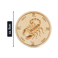 Zirbenholz Untersetzer | Sternzeichen SKORPION | 9cm ⌀ Holzuntersetzer f&uuml;r Gl...