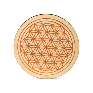 Zirbenholz Untersetzer | Blume des Lebens | 9cm ⌀ Holzuntersetzer f&uuml;r Gl&auml;ser ...