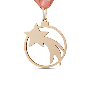 3 Stk. Sternschnuppe Weihnachtsschmuck, Baumschmuck aus Zirbe f&uuml;r Weihnachten