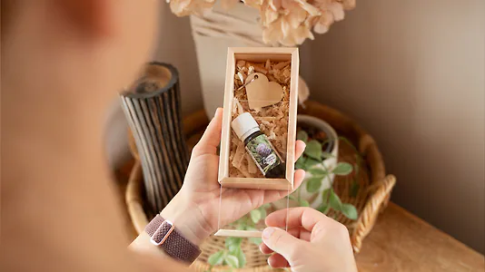 Zirben&ouml;l Geschenkbox #Herz | Bio-Zirben&ouml;l 10ml + Herz Schl&uuml;sselanh&auml;nger | als...