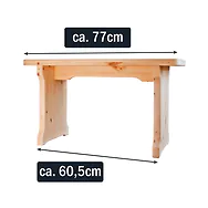 ZIRBELINO&reg; Sitzbank aus Massivholz - Zirbe - 77 x 34 x 45cm