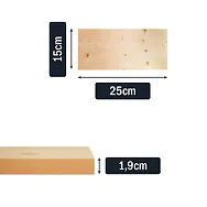 Zirbenholzbrett | 25cm | Massivholz Zirbe | 25 x 15 x 1,9cm (LxBxH) | bereits...