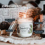 ZirbenW&uuml;rfel Set + ZirbenDuftkerze 
