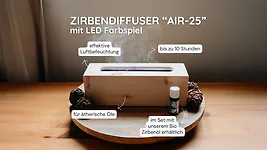 ZirbenDiffuser "AIR-25" Luftbefeuchter Set inkl. Bio Zirben&ouml;l von Z...