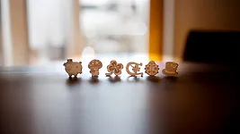 6er Gl&uuml;cksbringer-Set "klein" | je ca. 2cm gro&szlig; | 1x Kleeblatt, 1x ...