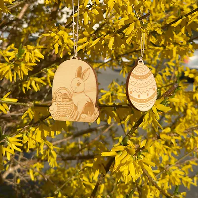 Zirbenholzdekoration f&uuml;r Ostern