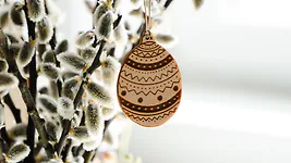 3er Oster-Aufh&auml;nger Set mit Band f&uuml;r Ostern |verziertes Osterei, Osterhase, O...