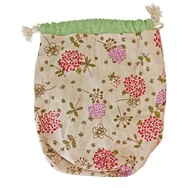 Zirbenbrotbeutel "Gr&uuml;n mit Bl&uuml;mchen" aus Leinen - ca. 32cm hoch, Du...