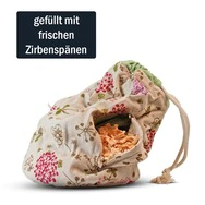 Zirbenbrotbeutel "Gr&uuml;n mit Bl&uuml;mchen" aus Leinen - ca. 32cm hoch, Du...