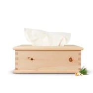 Zirbelino&reg; Taschentuchbox aus Zirbenholz | inkl. Schiebe-Deckel zum einfachen...