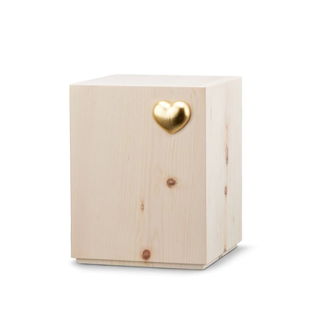 Zirbenurne - "Ruhe mit goldenem Herz" - 27x21x21 (4L)