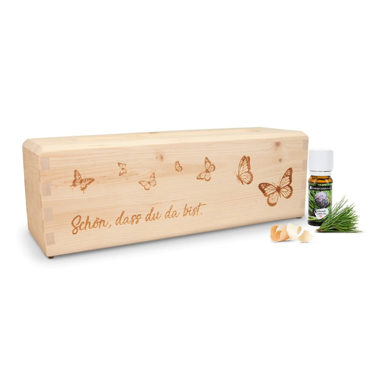 ZirbenDiffuser "AIR-25" mit Gravur "Schmetterling" | Luft...