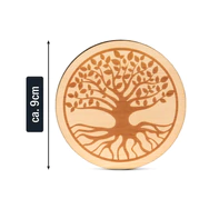 Zirbenholz Untersetzer | Baum des Lebens | 9cm ⌀ Holzuntersetzer f&uuml;r Gl&auml;ser &...