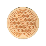 Zirbenholz Untersetzer | Blume des Lebens | 9cm ⌀ Holzuntersetzer f&uuml;r Gl&auml;ser ...