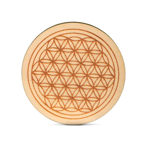 Zirbenholz Untersetzer | Blume des Lebens | 9cm ⌀ Holzuntersetzer f&uuml;r Gl&auml;ser ...