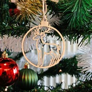 3 Stk. Rentier Weihnachtsschmuck, Baumschmuck aus Zirbe f&uuml;r Weihnachten