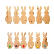 Zirbelino&reg; Deko Osterhase f&uuml;r Ostern | aus Zirbenholz | ca. 40x16cm mit Socke...