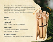 Zirbenholz-Rollrost 200x90 cm