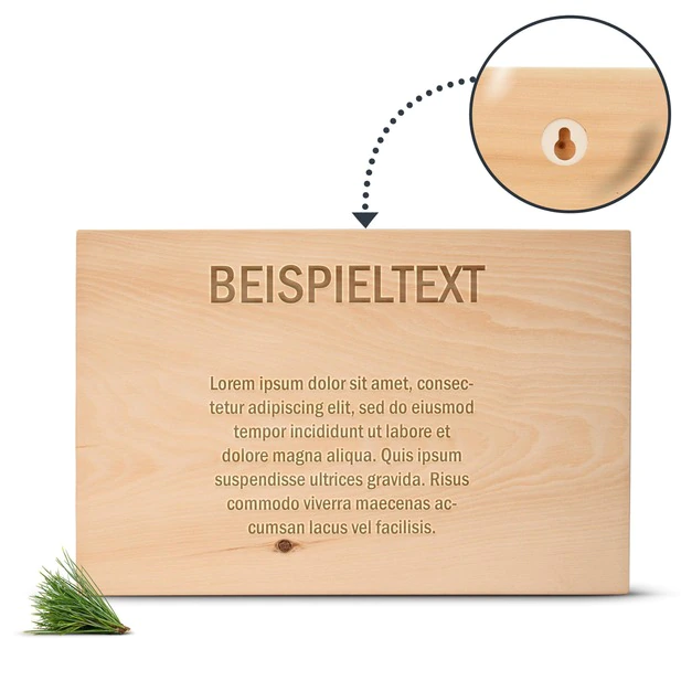 Zirbenschild 20x30cm - QUERFORMAT - Personalisierbar Grafik/Logo/Foto | mit A...