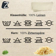 Pflegehinweise bez&uuml;glich dem Zirbenkissen aus Leinen mit Zirbensp&auml;ne