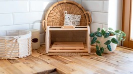 ZirbenBrotdose "elegant" mit Rollo | 2-teilig (Brotdose + Ablagegit...