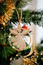 3 Stk. Engel Weihnachtsschmuck, Baumschmuck aus Zirbe f&uuml;r Weihnachten